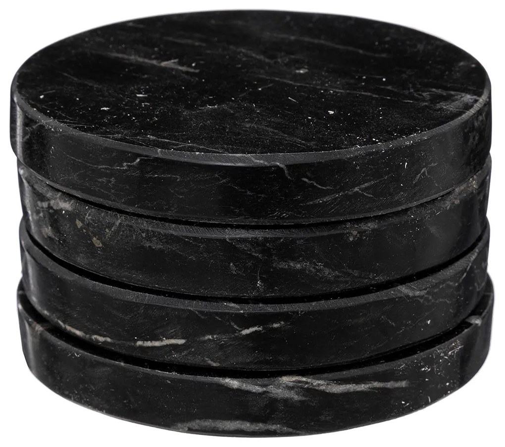 Σουβέρ (Σετ 4τμχ) S-D Black Marble 188890B