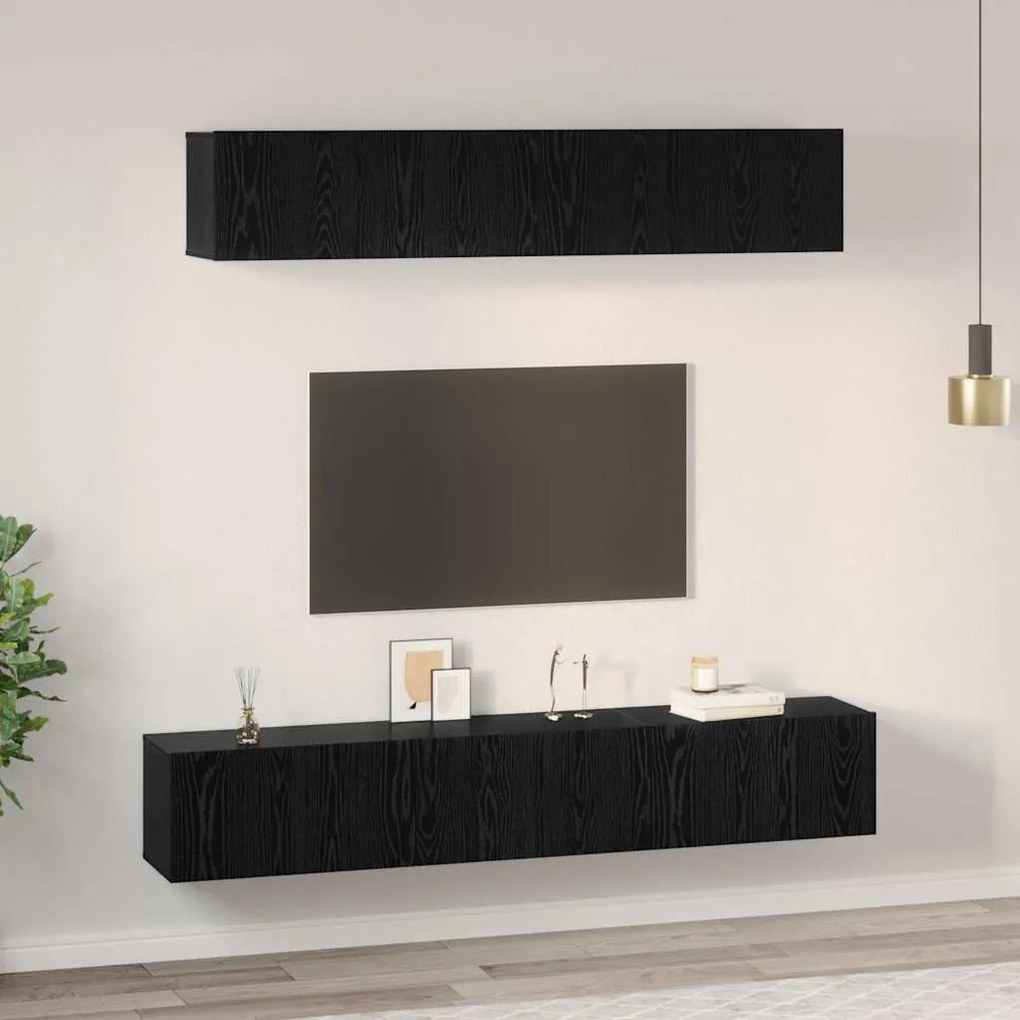vidaXL Σετ επίπλου τηλεόρασης 5 pcs Μαύρη δρυς 100 x 30 x 30 cm