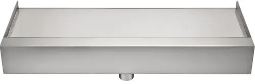 VEVOR Waterfall Blade, 60cm Stainless Steel Waterfall Spillway, Rectangular Waterfall Pool Fountain, Cascade Blade w/ Connector, Hose, Clamp & PTFE Tape, Water Blade for Koi Fish Pond, Water Feature