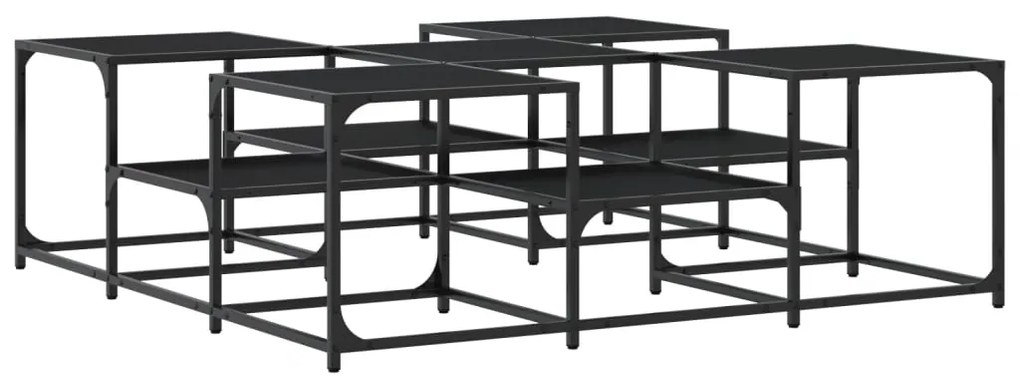 vidaXL Τραπεζάκι Σαλονιού Μαύρο 121x121x40 εκ. από Επεξεργασμένο Ξύλο