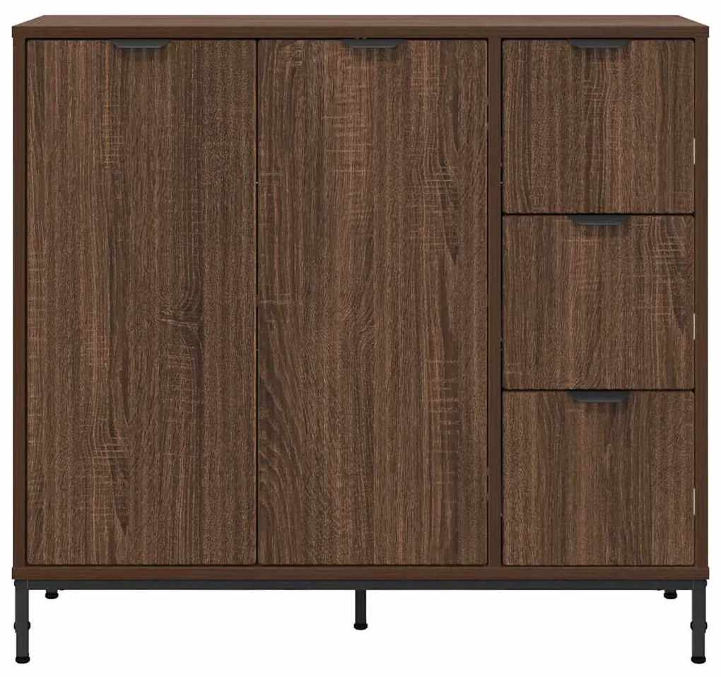vidaXL Πλαϊνό γραφείο Καφέ δρυς 89.5 x 33 x 82 εκ. Επεξεργασμένο ξύλο