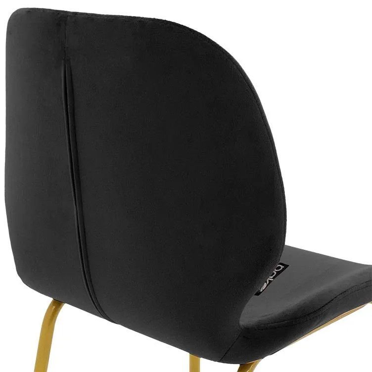 Σκαμπό bar Impel μεταλλικό χρυσό-βελούδο μαύρο 2αδα 48x61x103 εκ.