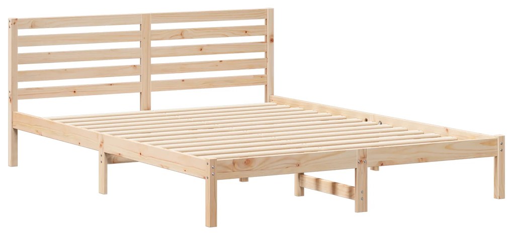 vidaXL Σκελετός Κρεβατιού Καφέ 160 x 220 cm Μασίφ ξύλο πεύκου
