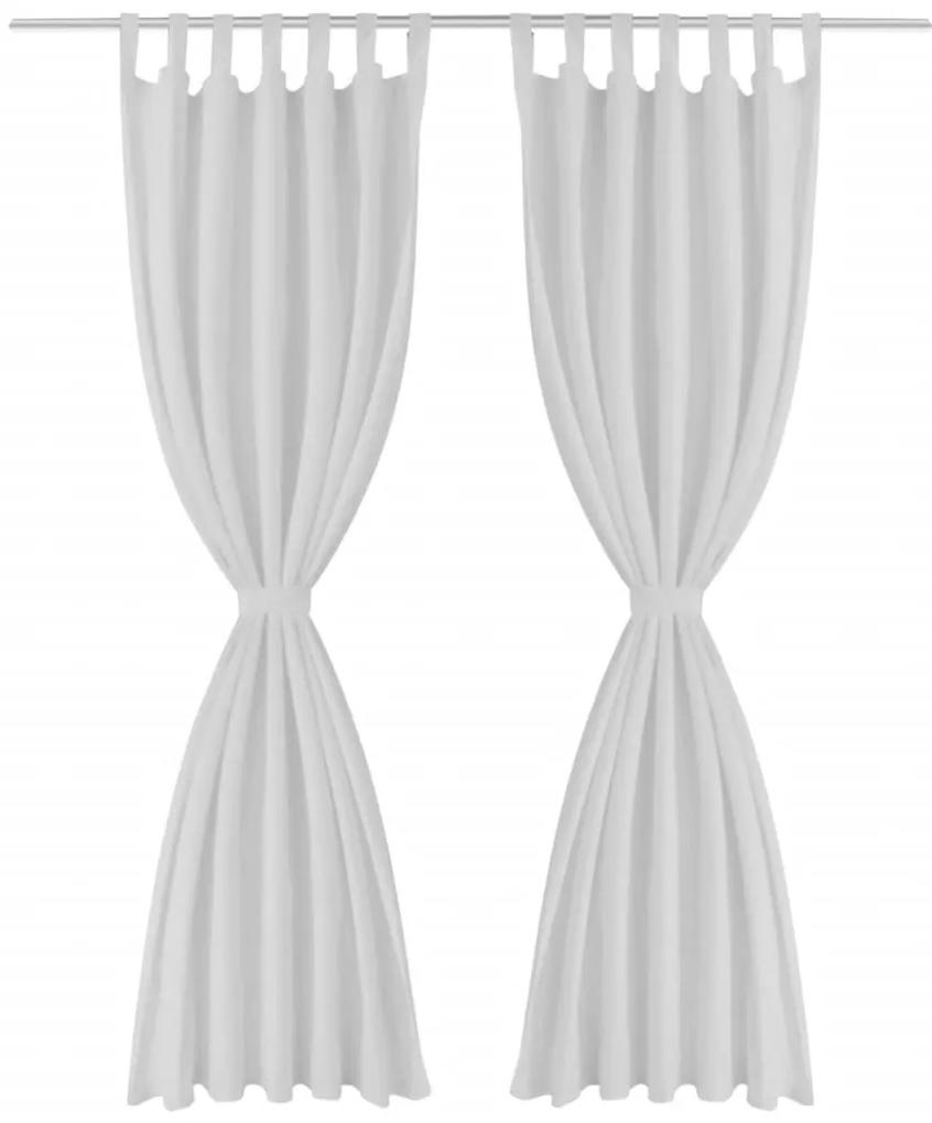 vidaXL Κουρτίνες με Θηλιές 2 τεμ. Λευκές 140 x 225 εκ. από Microsatin