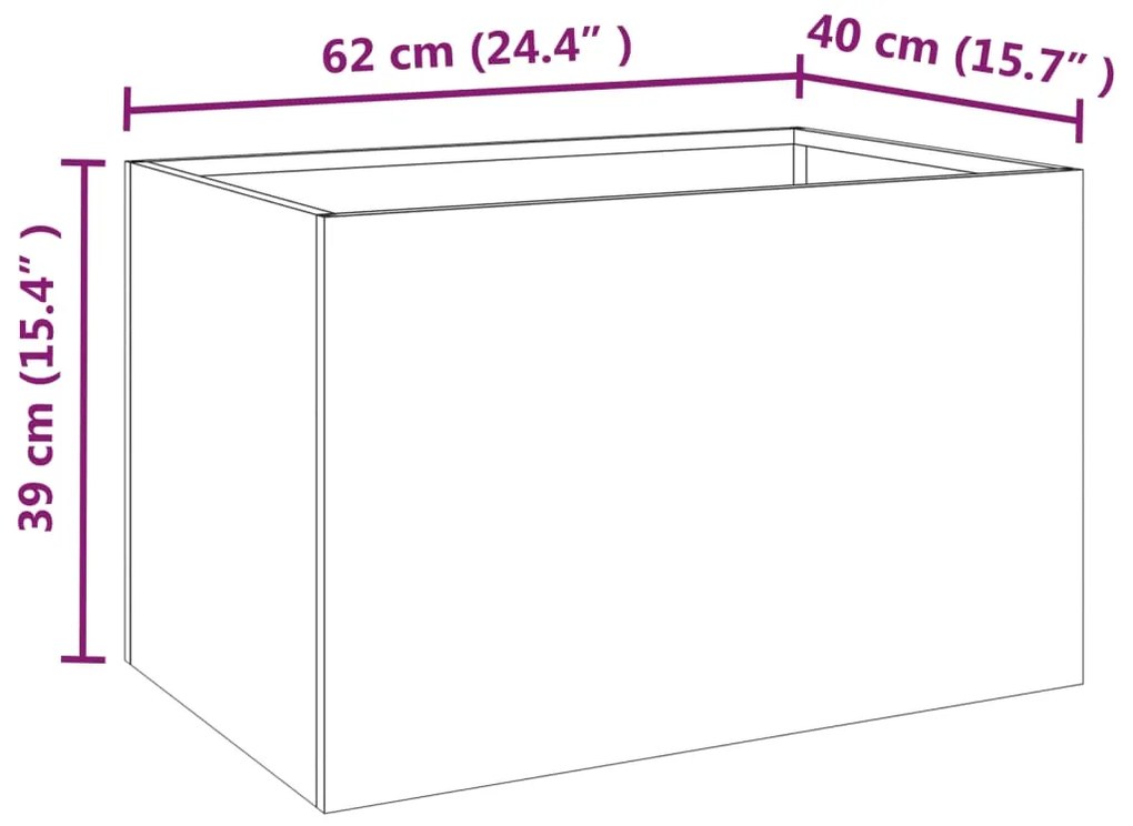 Ζαρντινιέρα 62x40x39 εκ. Ατσάλι Σκληρυθέν στον Αέρα 821557