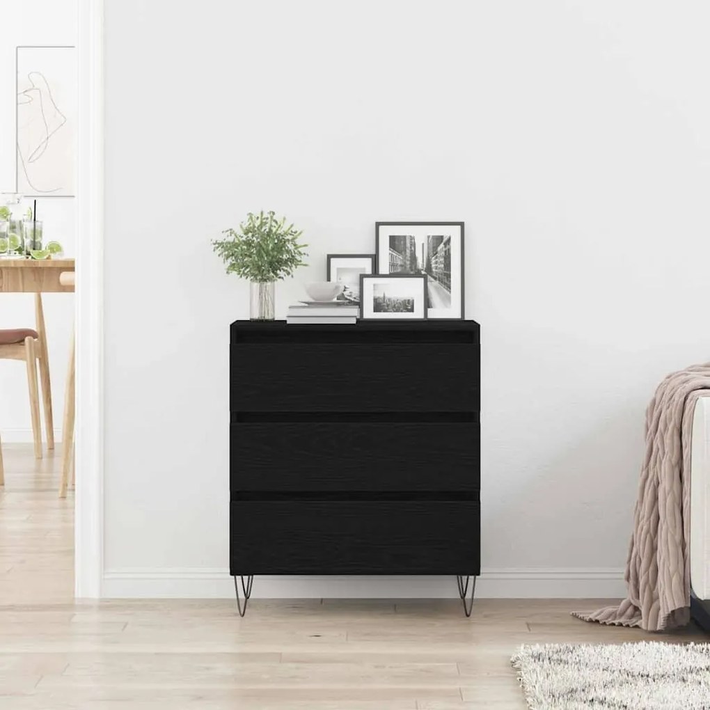 vidaXL Πλαϊνό γραφείο Μαύρη δρυς 60 x 35 x 70 cm Επεξεργασμένο ξύλο