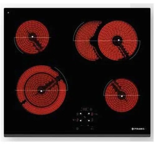 Pyramis PHC61410FMB Κεραμική Εστία Αφής Χωρίς Πλαίσιο 60cm