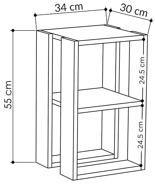 Κομοδίνο Passion pakoworld λευκό 34x30x55εκ - 119-001178 - 119-001178