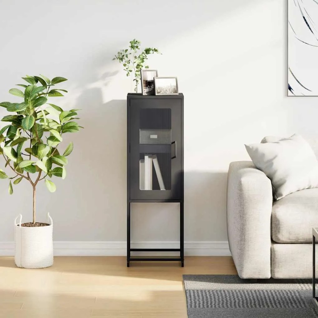 Sideboard Μαύρο 36x39x107 cm από χάλυβα ψυχρής έλασης - Μαύρο