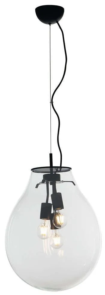 Φωτιστικό Οροφής Azuma I-AZUMA-S38 3xE27 Led Φ38cm 174cm Clear Luce Ambiente Design Glass