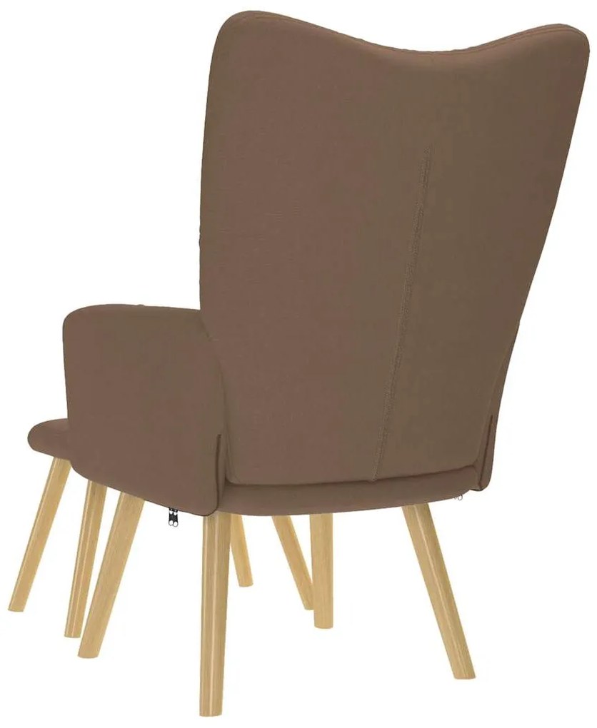 vidaXL Πολυθρόνα Relax Καφέ Υφασμάτινη με Υποπόδιο