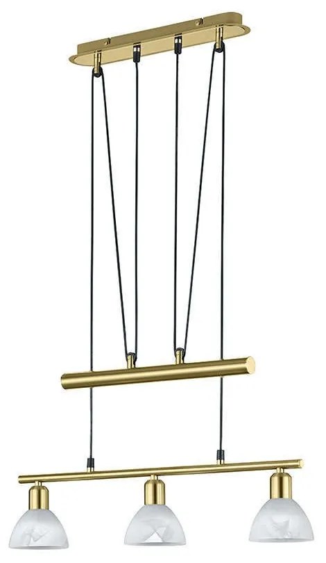 Φωτιστικό Οροφής-Ράγα Led Levisto 3x400Lm 60x160x11cm Brass Mat 371010308 Trio Lighting Metal, Glass