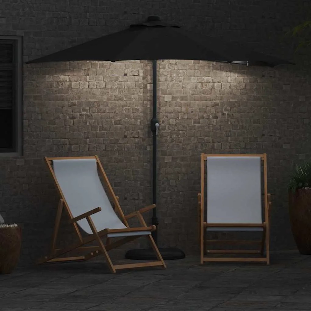 vidaXL Ομπρέλα Κήπου Μαύρο 294 x 150 x 223 εκ ύφασμα