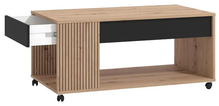 Τραπεζάκι Σαλονιού Mayenne Artisan Oak - Μαύρο Μάτ 101x55x45 εκ.