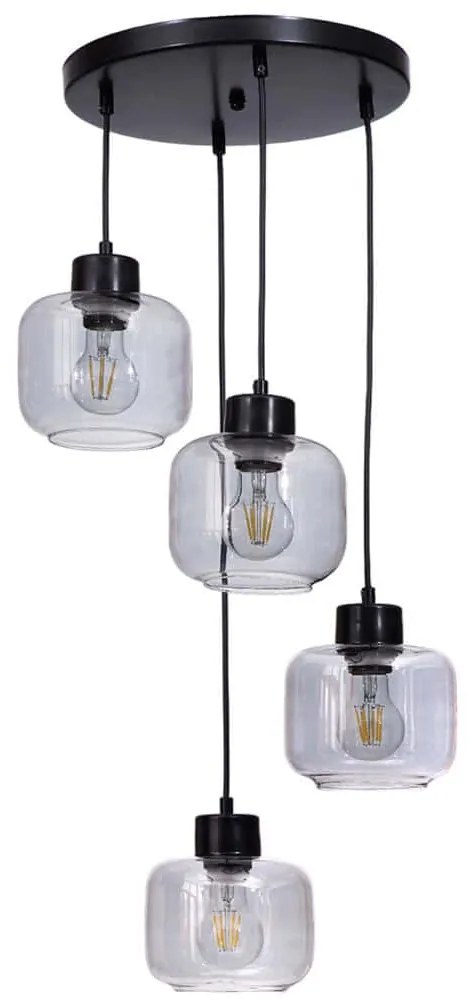 Φωτιστικό Οροφής 534LUN6148 Φ30x80cm 4xE27 40W Fume-Black Opviq