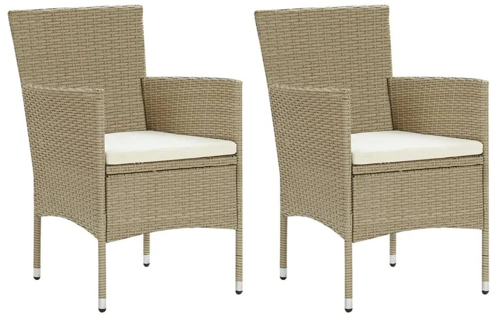 vidaXL Σετ Τραπεζαρίας Κήπου 3 Τεμαχίων Μπεζ