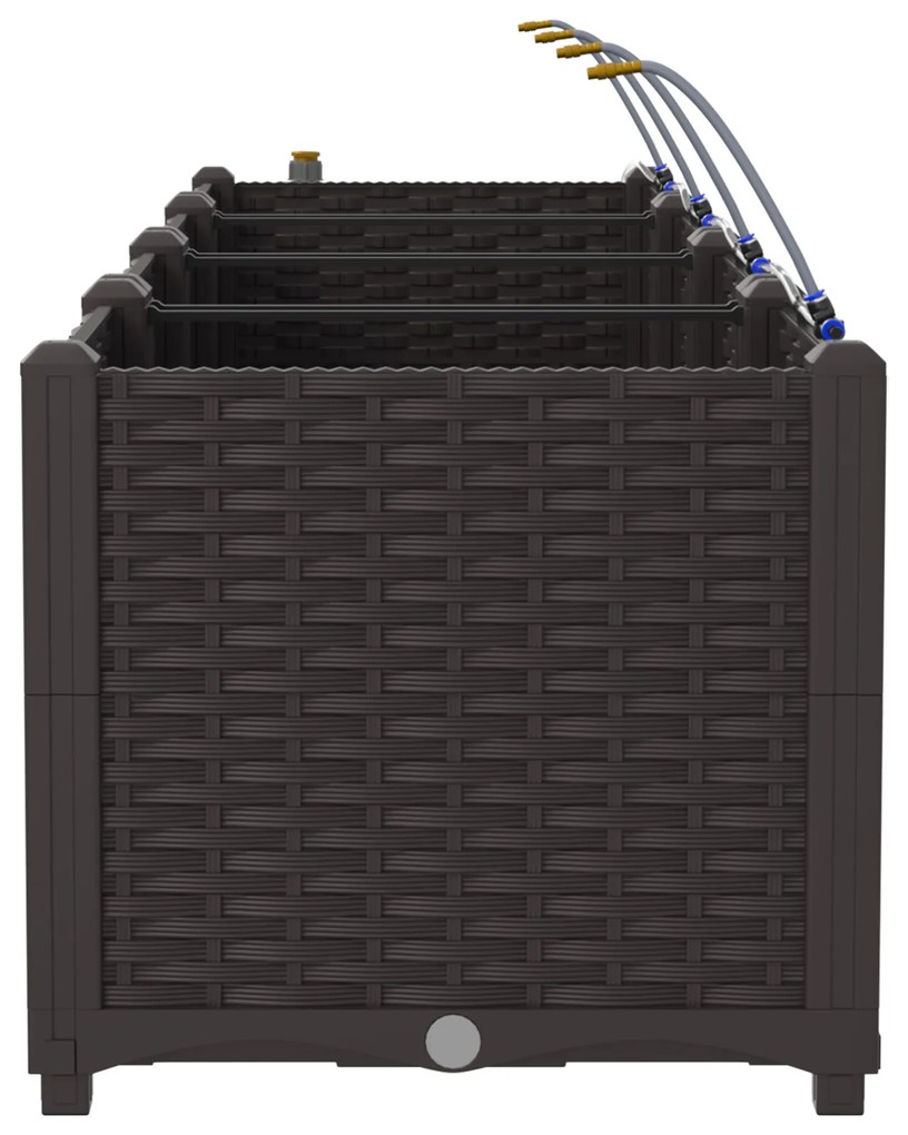 vidaXL Γλάστρες Κήπου 1 τεμ Καφέ 160 x 40 x 37.5 cm Πλαστικό