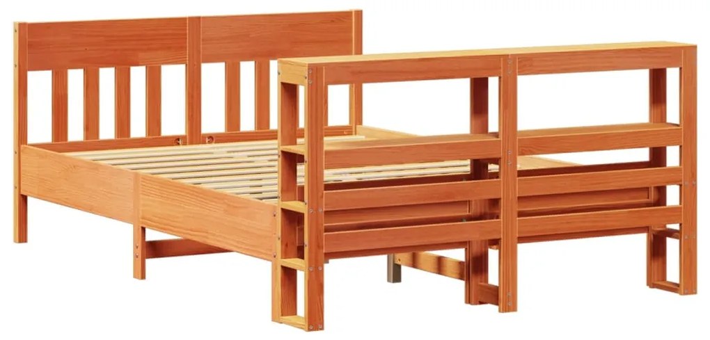 vidaXL Σκελετός Κρεβ. Χωρίς Στρώμα Καφέ Κεριού 150x200 εκ Μασίφ Πεύκο