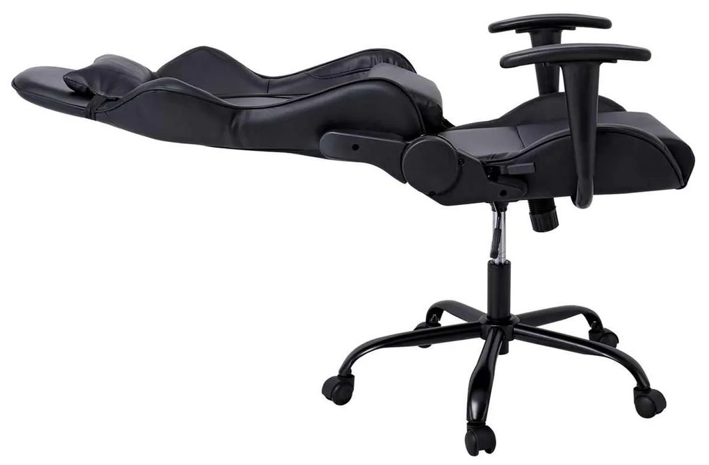 Gaming/Manager Πολυθρόνα Bf8350 Pu Μαύρο . Διάσταση: 69x69x126/136cm 69x69x126/136cm