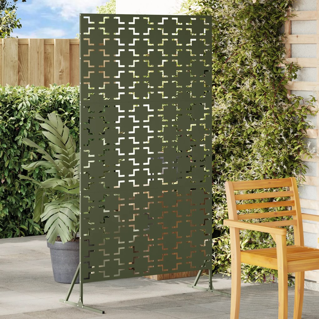 vidaXL Οθόνη Ιδιωτικότητας Ελιά 100x50x180 εκ Χάλυβας
