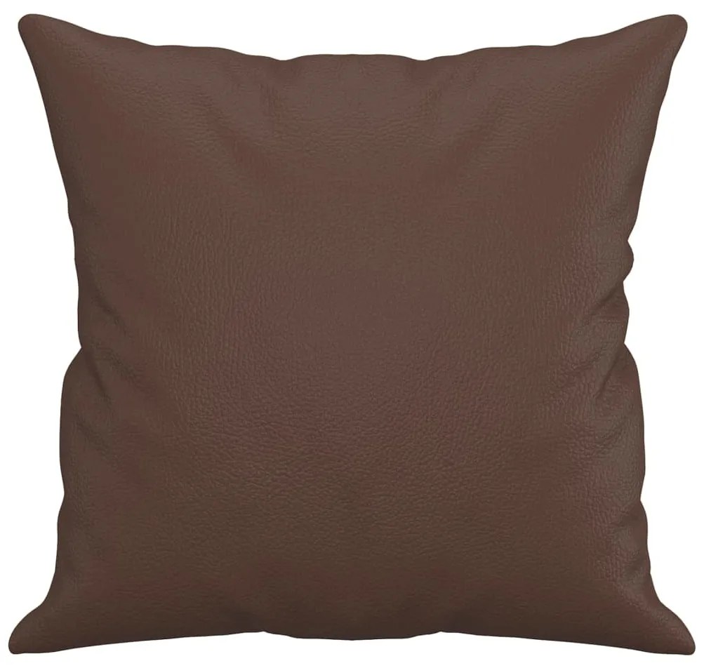 vidaXL Μαξιλάρια Διακοσμητικά 2 τεμ. Καφέ 40 x 40 εκ. Συνθετικό Δέρμα