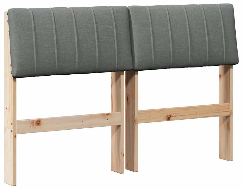 vidaXL Ταπετσαρισμένο κεφαλάρι Σκούρο Γκρι 120 cm Στερεά ξυλεία πεύκου