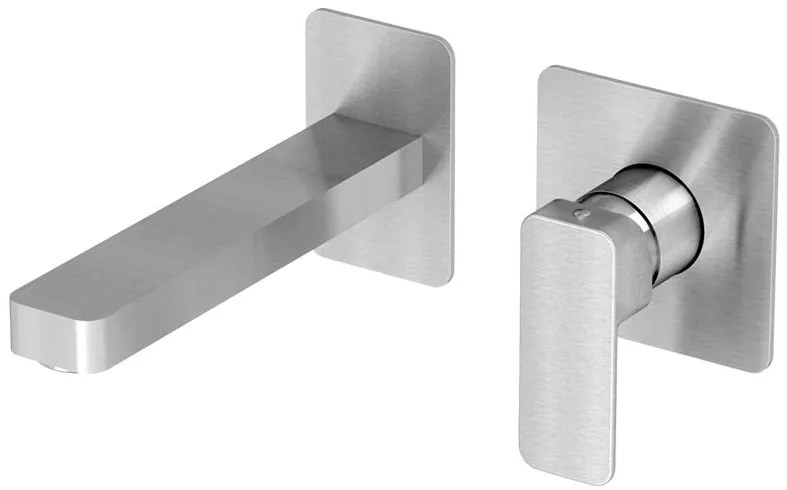 Μπαταρία νιπτήρος εντοιχισμού Eurorama Quadra 2 οπών-Inox