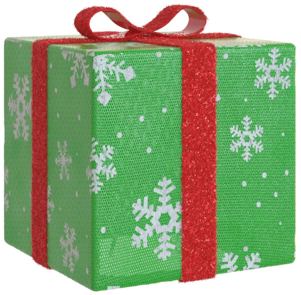 vidaXL Κουτιά Χριστουγεννιάτικα Φωτιζόμενα 3 τεμ. 64 LED Θερμό Λευκό