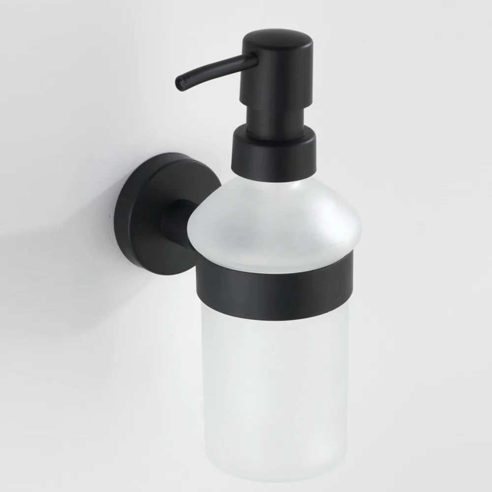 Δοχείο Κρεμοσάπουνου Τοίχου 200ml Wenko Bosio Black Matt 24235100