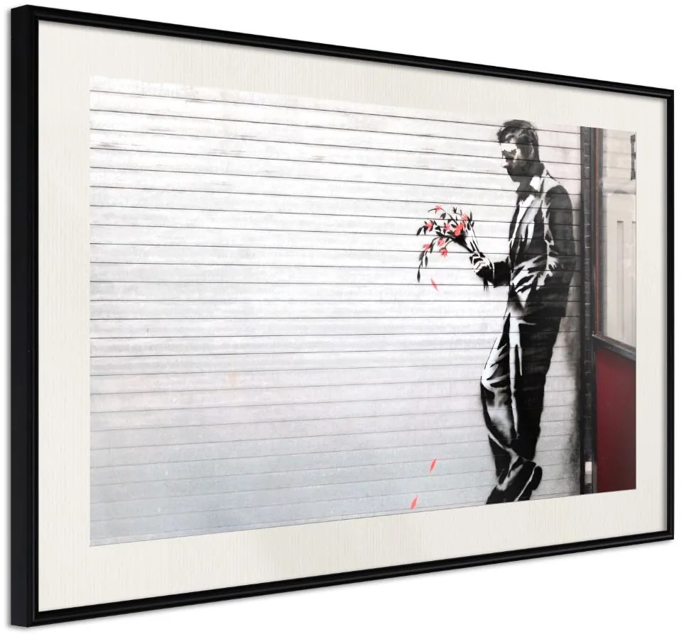 Αφίσα - Banksy: Waiting in Vain - 45x30 - Μαύρο - Με πασπαρτού