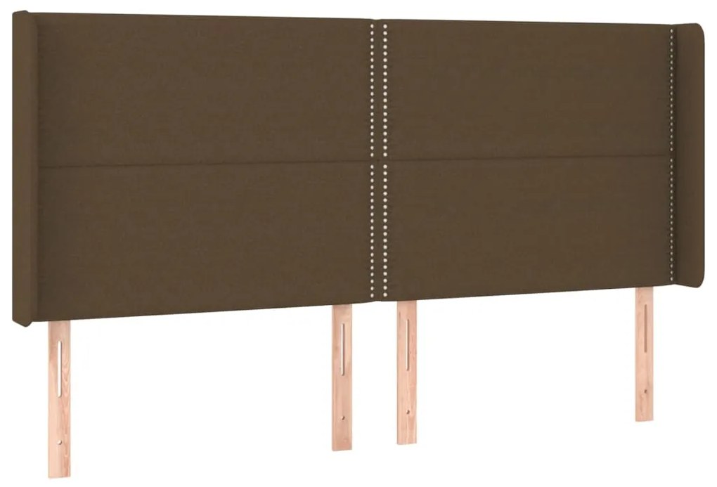 Κεφαλάρι με Πτερύγια Σκούρο Καφέ 183x16x118/128 εκ. Υφασμάτινο 3119457