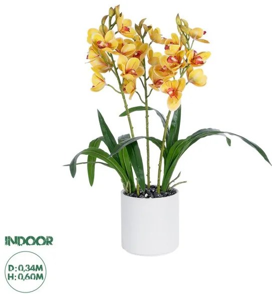 Διακοσμητικό Φυτό Κίτρινο Κυμβίδιο Artificial Garden 20401 Globostar-21401-Κίτρινο 21401