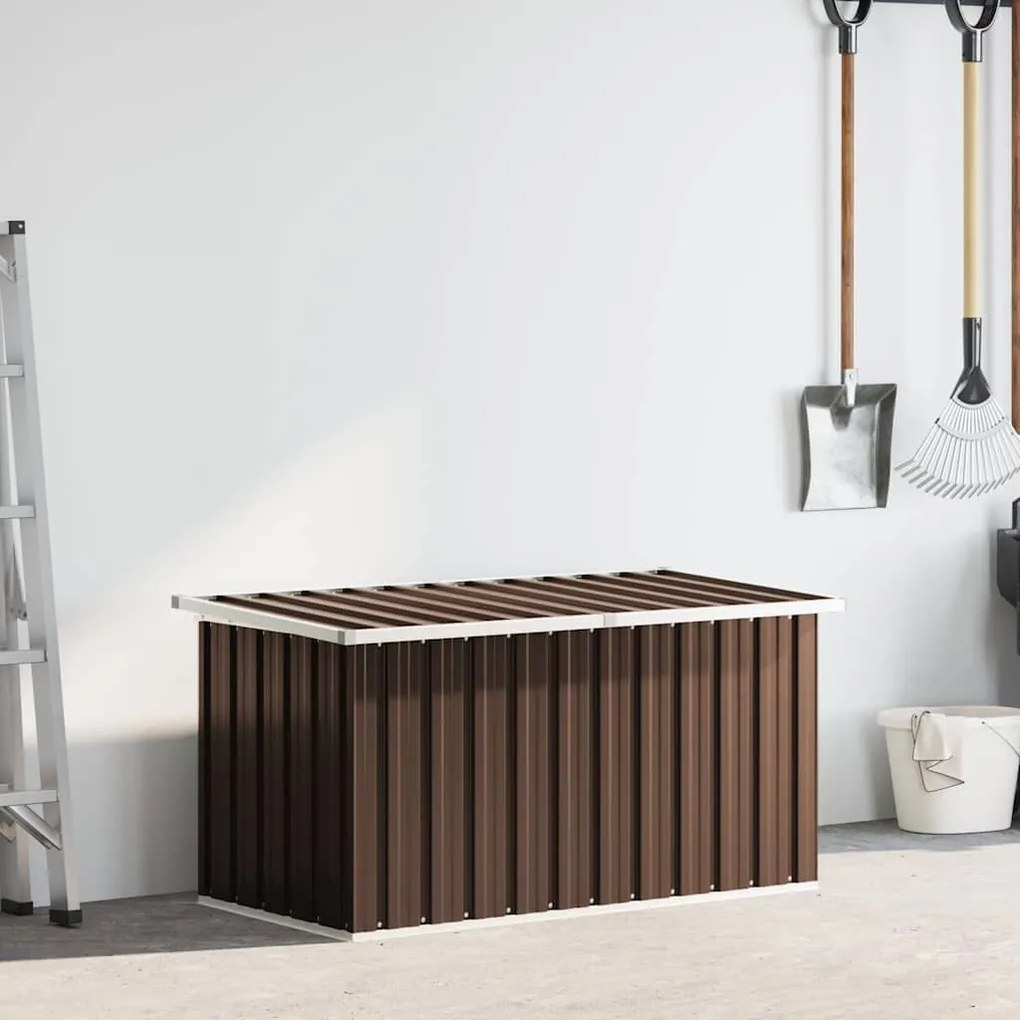 vidaXL Μπαούλο Αποθήκευσης Κήπου Καφέ 129 x 67 x 65 εκ.