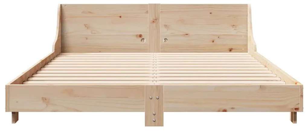 vidaXL Σκελετός Κρεβατιού Χωρίς Στρώμα 135x190 εκ Μασίφ Ξύλο Πεύκου