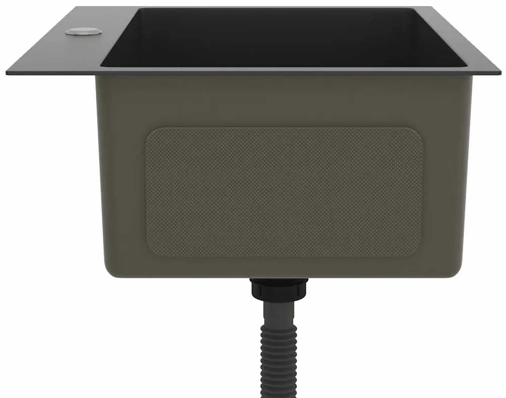 vidaXL Νεροχύτης Κουζίνας Χειροποίητος Μαύρος από Ανοξείδωτο Ατσάλι