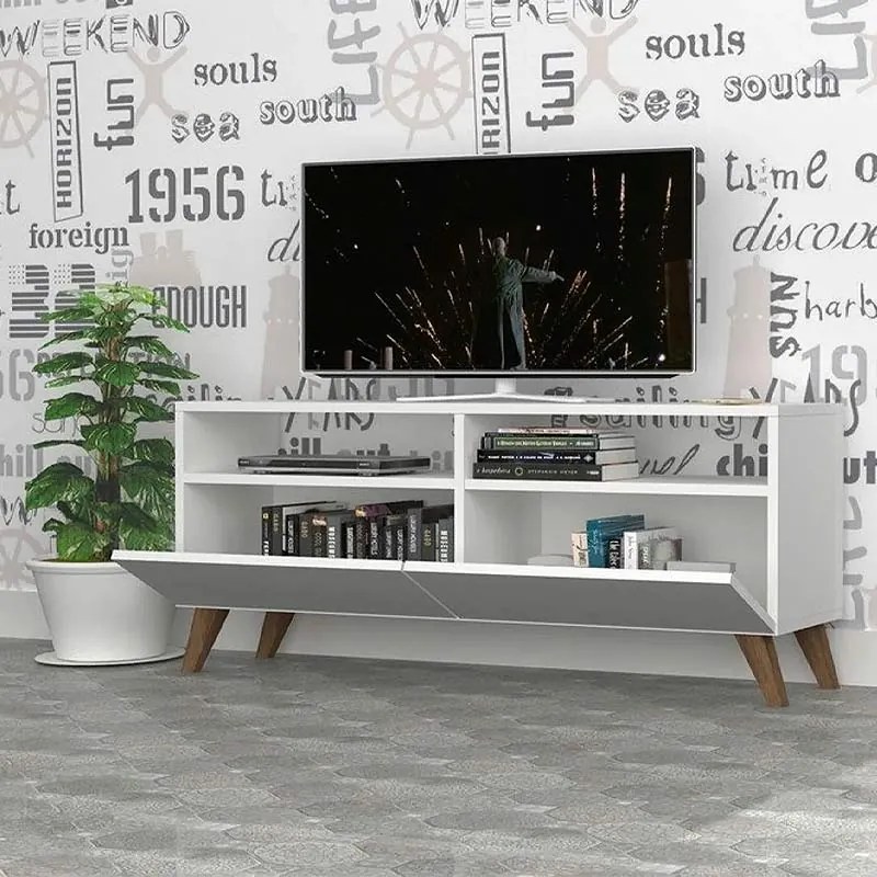 Έπιπλο τηλεόρασης Inci Megapap χρώμα λευκό 120x35x50εκ.