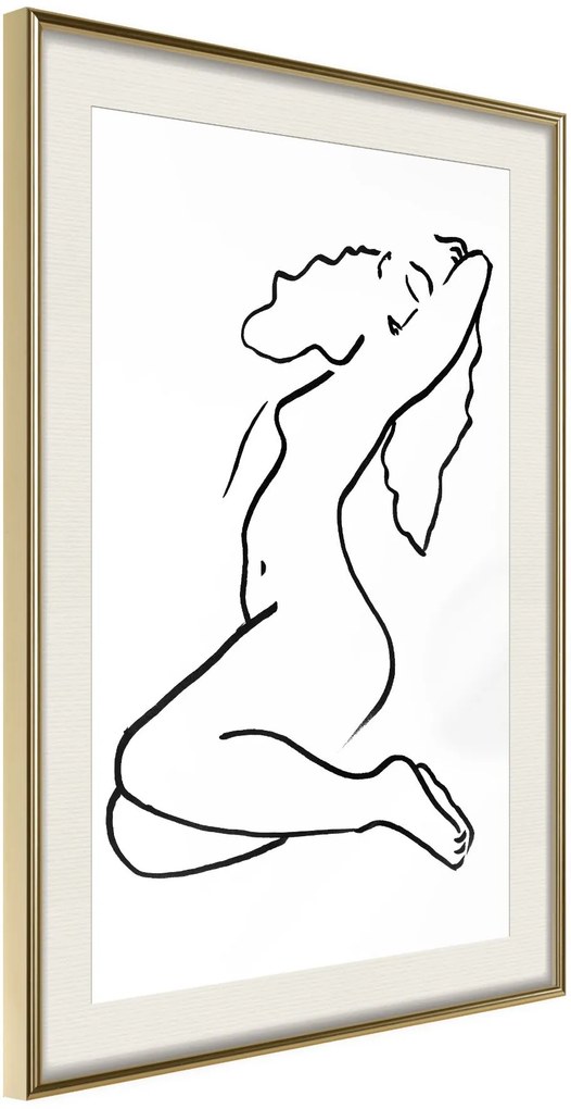 Αφίσα - Coquettish Pose - 30x45 - Χρυσό - Με πασπαρτού