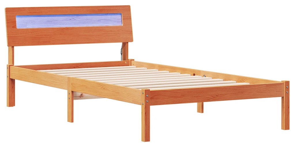 vidaXL Σκελετός Κρεβατιού Καφέ κεριού 75 x 190 cm Μασίφ ξύλο πεύκου