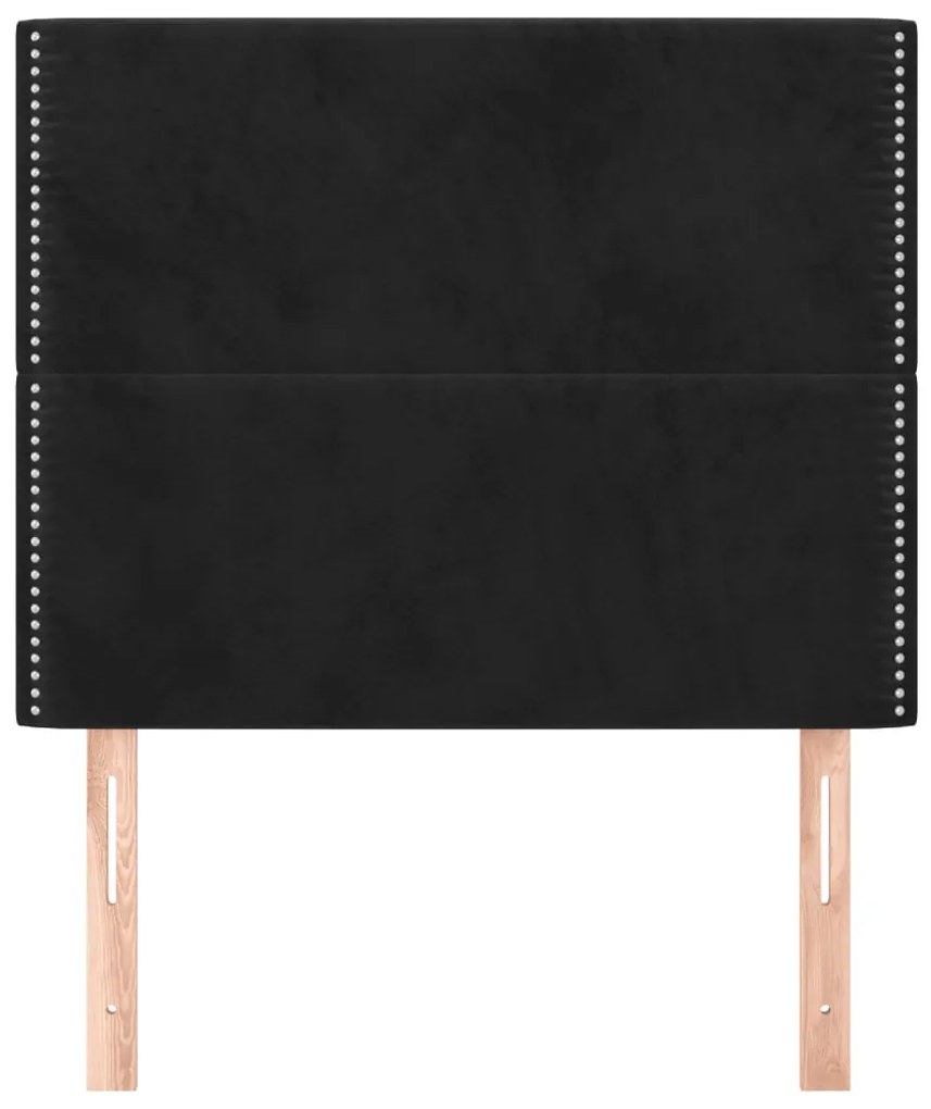 vidaXL Κεφαλάρι Μαύρο Βελούδινο 90x5x118/128 εκ.