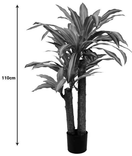 Διακοσμητικό φυτό  Dracaena σε γλάστρα Inart πράσινο pp Υ110εκ