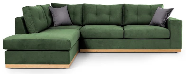 Γωνιακός καναπές δεξιά γωνία Boston pakoworld ύφασμα κυπαρισσί-ανθρακί 280x225x90εκ