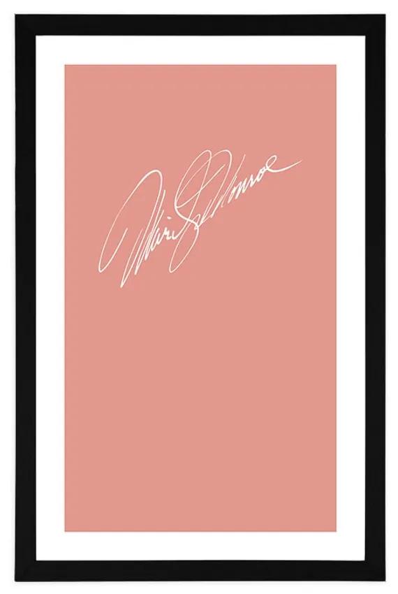 Αφίσα με πασπαρτού Υπογραφή Μέριλιν Μονρόε - 20x30 white