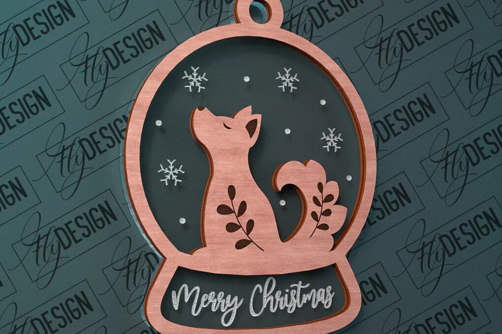 Σετ των 3 Intra απο ξύλο plywood 3mm-4mm πάχος Χριστουγεννιάτικο στολίδι Σχέδιο Δίασταση 8x8 cm INTRAFABR-79659710