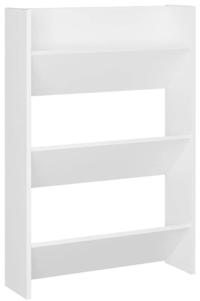 vidaXL Παπουτσοθήκες Τοίχου 2 τεμ. Λευκές 60x18x90 εκ. από Μοριοσανίδα
