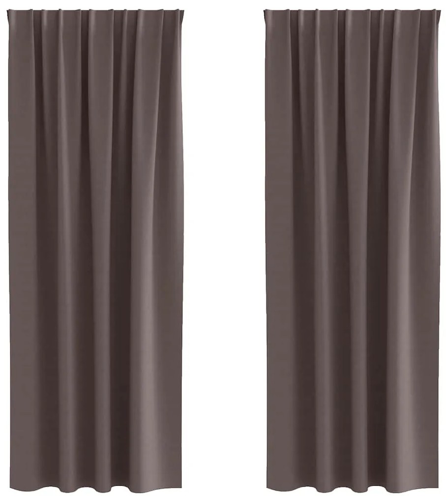 vidaXL Κουρτίνες 2 pcs Σκούρο καφέ Σκούρο καφέ 245x140εκ. Πολυεστέρας