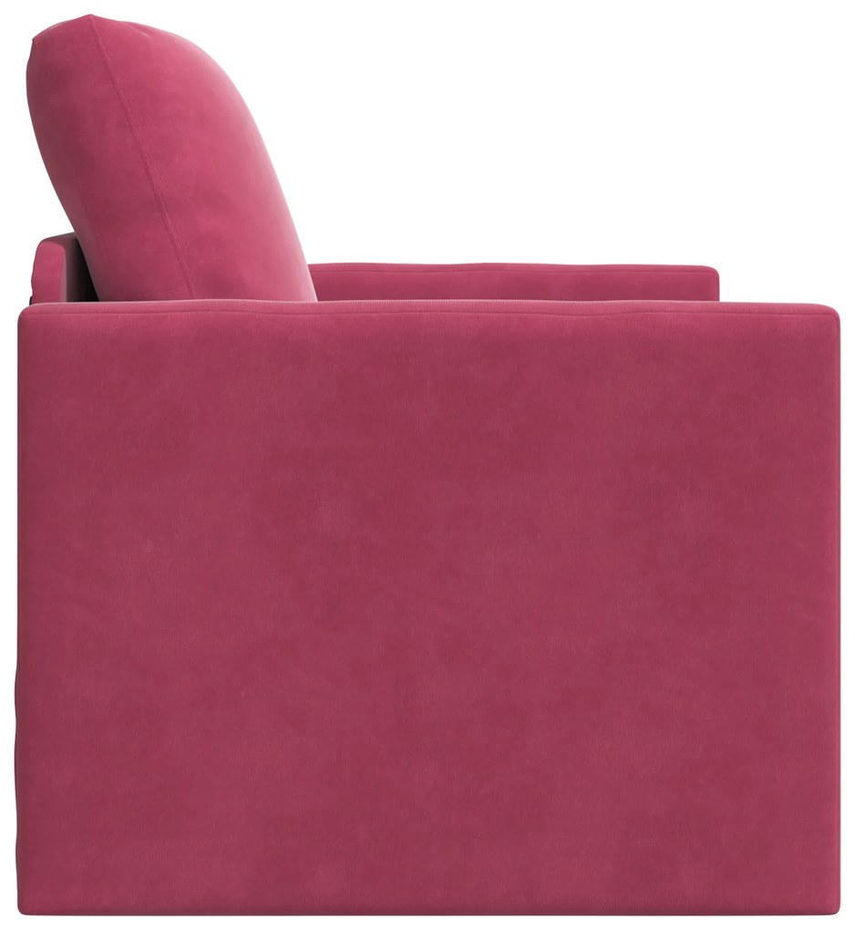 vidaXL Sofa Κρεβάτι 2 σε 1  Κρασιού Κόκκινο 74x77x81 εκ. Βαμβακερό