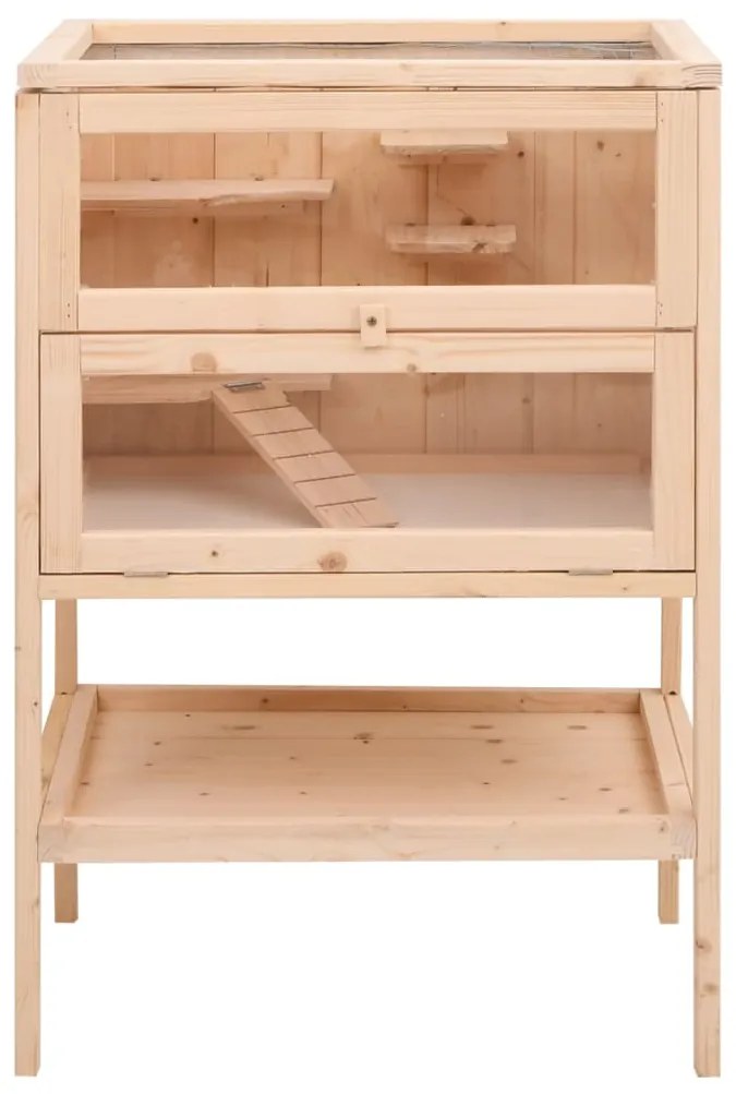 vidaXL Κλουβί Χάμστερ 55 x 40 x 80 εκ. από Μασίφ Ξύλο Ελάτης