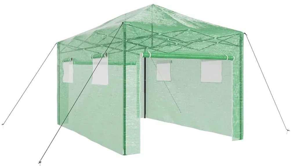 vidaXL Θερμοκήπιο με στέγη Πράσινο 290 x 430 x 315 εκ Ατσάλι