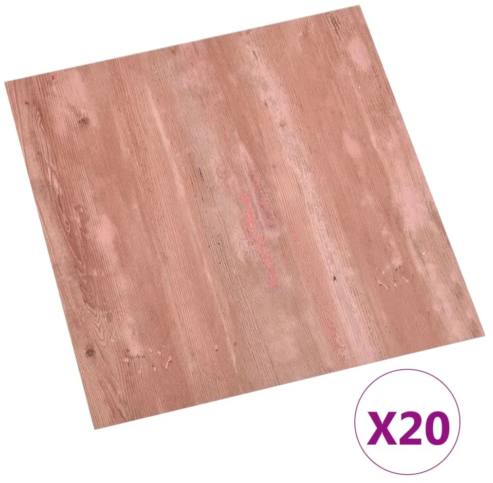vidaXL Δάπεδο Αυτοκόλλητο Κόκκινο 20 τεμ. 1,86 μ² από PVC