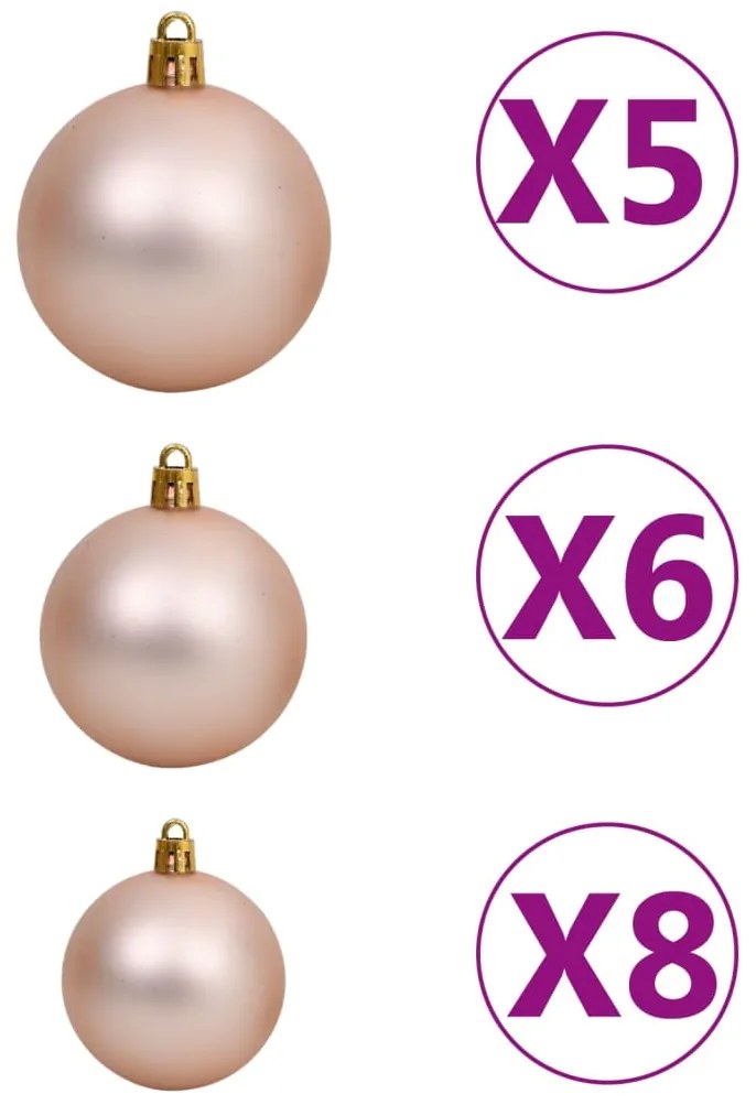 vidaXL Χριστουγεννιάτικο Δέντρο Slim LED & Μπάλες Πράσινο 180 εκ. PVC